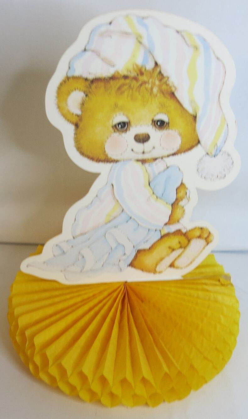 Vintage Teddy Beddy Bear Table Decoration Birthday Shower Honeycomb 80's Morgan